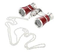 DOITOOL 3x Vintage Opera Glasses Binoculars for Women with Chain Retro Metal Telescope for Theater and Horse Racing Wine Red Color