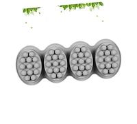 DOITOOL 4-Cavity Oval Silicone Massage Brush Mold for DIY Handmade Soap and Cake Baking Grey for Crafting and Soap Making