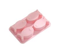 DOITOOL 4 Grids Fish Ice Cube Tray Food Grade Silicone Mold Cake Decorating Tool Cupcake Dessert Chocolate Fondant Mold (Pink)
