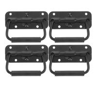 DOITOOL 4 Pack Spring Loaded Chest Handles, 100mm Black Surface Mount Flight Case Handle with Rubber Grip, Heavy Duty Chest Folding Drop Pulls for Speaker Box, Toolboxes & Trunk Replacement