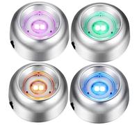 DOITOOL 4 Pcs Colorful LED Light Bases with USB Battery Power Multi Color Display Stands for Crystals Glass Jewelry Window and Store Decorations Versatile LED Show Holders