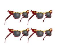 DOITOOL 4 Pcs Funny Hot Dog Eyeglasses Dance Party Makeup Glasses Decorative Sunglasses Novelty Hot Dog Costume Accessories for Masquerade Holiday Birthday Caarnival Summer Halloween Party