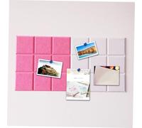DOITOOL 4 Pcs Light Grey Felt Message Board Squares DIY Wall Mounted Photo Display for Bedroom Classroom Store Decoration with Self Adhesive Backing