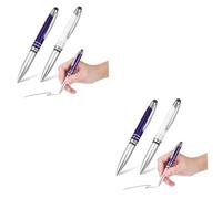 DOITOOL 4 pcs Lighted Ballpoint Pens with Stylus Tip Flashlight Multi Functional Touch Screen Writing Tool Sleek Metallic Design for for Pocket Book Diary