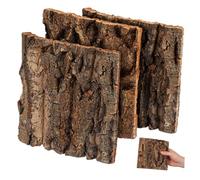 DOITOOL 4 Pcs Natural Cork Bark Aquarium Decor for Reptile Tanks Realistic Rock Background for Lizard Gecko Bearded Dragon Terrarium Habitat Safe Multipurpose Climbing Wall Accessories