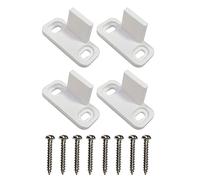 DOITOOL 4 Pcs Sliding Barn Door Floor Guide White - POM Quiet Wardrobe Bottom Track Stopper for Non-Grooved & Grooved Doors - Compact Pocket Door Guides Bottom Wall/Floor Mount