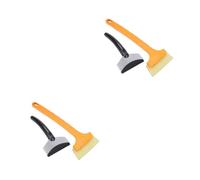 DOITOOL 4 Pcs Stainless Steel and Oxford Snow Shovel with Arc-shaped Snow Brush Lightweight Scratch-free Ice Scraper for Car Windscreen Cleaning and Bike or House Use