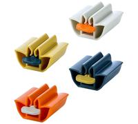 DOITOOL 4 Pcs Toothpaste Squeezer Roller Set Bathroom Toothpaste Extruder Dispenser Lotus Shape Multi-Color Tube Holder for Easy Squeezing and Bathroom Use