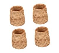 DOITOOL 4 pcs Woven Rattan Pen Holder Desktop Sundries Organizer Compact Storage Basket Multifunctional Flower Vase for Office Makeup Tools Keys DIY Accessories