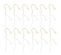 DOITOOL 400pcs Earring Hooks - Golden Silver Plated Ear Wires Fish Hooks for Jewelry Making - Jewelry Findings Parts with 200 Earring Backs Stopper for DIY