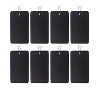 DOITOOL 400pcs Plastic Hanging Tags Set Gourd Pins for Id Holders Black PVC Tags for Office Labeling Includes and Pins