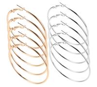 DOITOOL 40pcs Chunky Round Geometric Hoop Earrings Metal Circle Dangle Drops for Women Stylish Hollow Hoops Multipack for Parties and Everyday Wear Gold Silver Mix