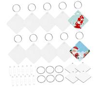 DOITOOL 40pcs Double Sided Sublimation Keychain Blanks Keyrings for Custom Designs for Creative and Bag Charms for Personal and Business Use