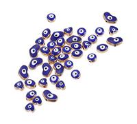 DOITOOL 40pcs Evil Eye Beads Handmade Charms for DIY Jewelry Making Blue Turkish Evil Eye Design Durable Material for Necklaces Bracelets Earrings