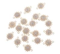 DOITOOL 40PCS Gold Sunflower Pendant Findings with Rhinestone Connectors for DIY Jewelry Making Elegant Floral Charms for Bracelets Necklaces Keychains Non-irritating and Jewelry Supplies