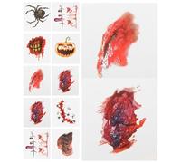 DOITOOL 40pcs Halloween Face Tattoos with Realistic Scars, Temporary Decals Made of Craft Paper for Party Cosplay and Acting a Scary Role, Unique Creative Costume Makeup Accessories