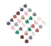 DOITOOL 40Pcs Heart Shape Pendant Jewelry Supplies for DIY Necklace Making Durable Natural Charms Mixed Colors Jewelry Lovers and Craft Enthusiasts