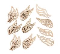 DOITOOL 40pcs Vintage Hollow Wooden Angel Wing Cutouts for Crafting DIY Projects Unpainted Wood Wing Shapes for Home Decor and Scrapbooking