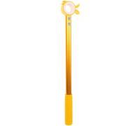 DOITOOL 45.5cm Window Pole Opener - Golden Aluminium Skylight Hook - Fixed Reach Reacher with Pull Rod Clamp for High Roof Blinds - Loft Hatch Fanlight Catch Aid & Conservatory Ventilation Tool