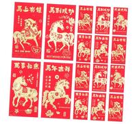 DOITOOL 48pcs Chinese Year Red Envelopes with Foil Horse Design Lunar Year Hong Bao Paper Packets for Spring Festival Lucky Money Gifting at Home Workplace Celebration