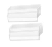 DOITOOL 48pcs Clear Self-Adhesive Label Pocket Sleeves for Wire Shelves Transparent Index Card Holders for Library School Document Organization Price Tag and File Label Display