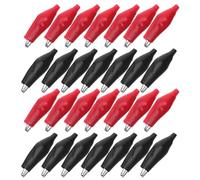 DOITOOL 48Pcs Insulated Alligator Clips Crocodile Electric Test Lead Clamps with Protective Boots, Large Size Black and Red Spring Clamps for Battery and Power Cable Testing DIY Electrical