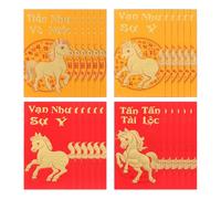 DOITOOL 48pcs Vietnamese Year Red Envelopes Year of Horse Design Sturdy Hong Bao Lucky Money Packets for Cash Gifting Traditional Motifs and Modern Aesthetic