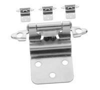 DOITOOL 4pcs 1.5mm White Nickel Insert Hidden Cabinet Hinges Self Closing Soft Close Kitchen Cupboard Wardrobe Door Hinges Furniture Hardware Flush Mount