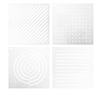 DOITOOL 4pcs Acrylic Quilting Template Ruler Set for Hand Embroidery, Sashiko Stencils with Geometric and Circle Patterns, 8x4 Inches DIY Drawing Tools for Sewing and Craft