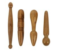 DOITOOL 4pcs Acupoint Press Stick Skincare Massager Camphorwood Brown Body Massage Rods, Relieving Pains, Easy to Hold
