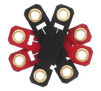 DOITOOL 4pcs Adjustable Retractable Bird Foot Rings with Safety Clip Velvet Parrot Leg Bands for Poultry Cockatiels Pigeons in Black and Red Secure Training Anklets for Pet Birds