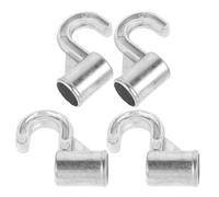 DOITOOL 4pcs Aluminum Alloy Closet Rod Hooks for Heavy Duty Clothes Hanging, Lightweight and Sturdy Wardrobe Hanger Connectors, for Dressing Area and Multiple Living Spaces
