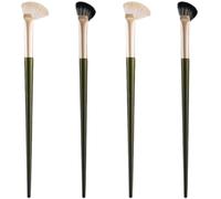 DOITOOL 4pcs Assorted Color Nose Contour Brush Set with Angled Flat Concealer Brushes under Eye and Nose Highlighting Made of Wood and Fiber Soft Buffing That Do Not Hurt Skin