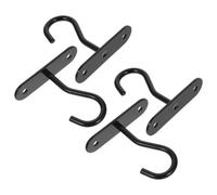 DOITOOL 4pcs Black Iron Plant Hanger Hook for Ceiling Planters and Decor | Easy Install, Space Saving Storage, for Drop Ceiling, Garden Balcony, Ornaments, Hummingbird Feeders