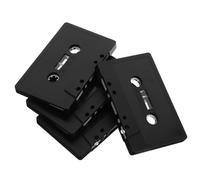DOITOOL 4pcs Blank Audio Cassette Tape Ornaments Vintage Wall Decoration DIY Retro Black Cassette Tape for Office Study Living Display