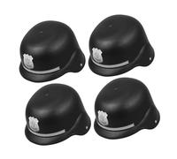 DOITOOL 4pcs British Bobby Police Helmet for Lightweight Plastic Cop Hats for Halloween Party Cosplay Pretend Play Realistic Costume Accessory Inspiring Creativity and Community Awareness