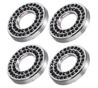 DOITOOL 4pcs Car Door Lock Pin Covers, Black Rhinestone Zinc Alloy Trim | Adhesive Mounting, No Tools Required, Sleek Minimalist Shine, for Vehicle Panel Styling and Quick Upgrade