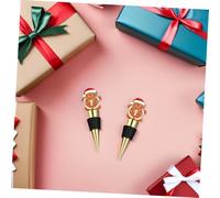 DOITOOL 4pcs Christmas Wine Stopper Reusable Metal Bottle Caps Leakproof Wine Saver Sealer Decorative Plug for Holiday Parties Weddings Festive Table Decoration