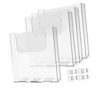 DOITOOL 4pcs Clear Acrylic Wall-mounted Letter Holder Document Organizer for Office School Home Wall Display Stand for Magazines Brochures Pamphlets