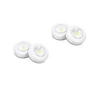 DOITOOL 4pcs Cob Touch Light Led Night Battery Operated Control for Cabinets Shelves Workshops and Closets Wireless White Illumination