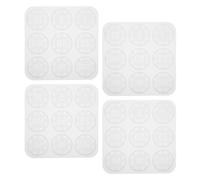DOITOOL 4pcs DIY Epoxy Chip Mold 9-Cavity Silicone Mould with Precision Detailing and Flexible Material for Easy Release, for Poker Tokens, Digital Game Chips, and Home Craft Projects