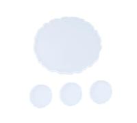 DOITOOL 4Pcs DIY Silicone Storage Plate Molds for Epoxy Casting Medium Small Round Tray Moulds for Jewelry Snacks Cup Holders and Decorative Display