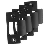 DOITOOL 4Pcs Door Lock Guide Plates Black Nickel Strike Plate Set 2.76X1.57X0.31In Flat Stud Pyramid Design for Door Latch Catch and Security Protection