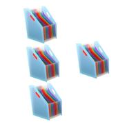DOITOOL 4pcs Expandable Accordion File Folder Large Capacity Plastic Document Organizer for Receipts Bills with Stylish Design Portable Storage for Office School