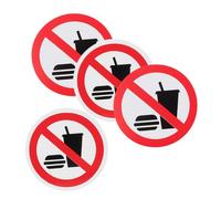 DOITOOL 4pcs Factory Safety Warning Stickers No Food Drinks Allowed Signs Self Adhesive High Visibility Labels Weather Resistant Visual Warning for Workplace Industrial Use
