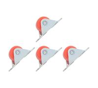 DOITOOL 4pcs Fixed Caster Wheels Non Swivel Fixed Castor Wheels 0.5 Inch Mini Furniture Casters Orange Chrome Plated Tpe for Chairs and Furniture Office Narrow Areas Quiet Space Saving
