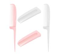 DOITOOL 4pcs Foldable Plastic Tail Combs Set with Easy Portability for Travel and Birthday Gifts, Small Pocket Hair Parting Combs for Braiding and Styling Hair