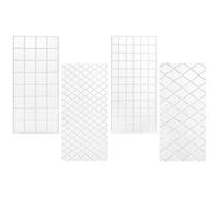 DOITOOL 4pcs Fondant Mold Set for Cake Decorating and Chocolate Making, Plastic Material with Grid Pattern for Creating Textures, Easy Positioning and Alignment, for Baking and Pastry Use