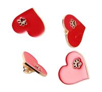 DOITOOL 4pcs Heart Paw Enamel Pins Brooches Set Cute Dog Brooch Pin Badges Zinc Alloy with Enamel Coating Versatile Accessory for Jackets Clothing Casual Outings