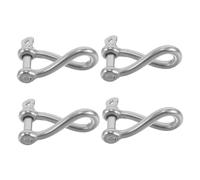 DOITOOL 4pcs Heavy Duty Twist Shackle 5mm Stainless Steel Screw Pin Anchor Shackle Clevis for Marine Lifting and Mooring, Sturdy Silver Rigging Hardware for Heavy Equipment and Dock Use
